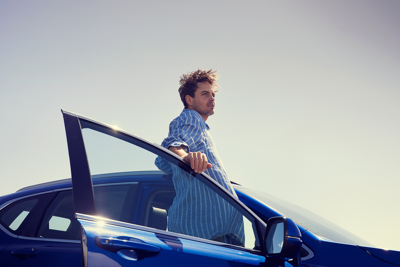 A good looking  guy caught in the moment for an advertising campaign photoshoot